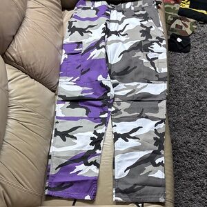 Rothco Purple & Gray Camo Cargo Pants - Two-Tone Military Style NWOT